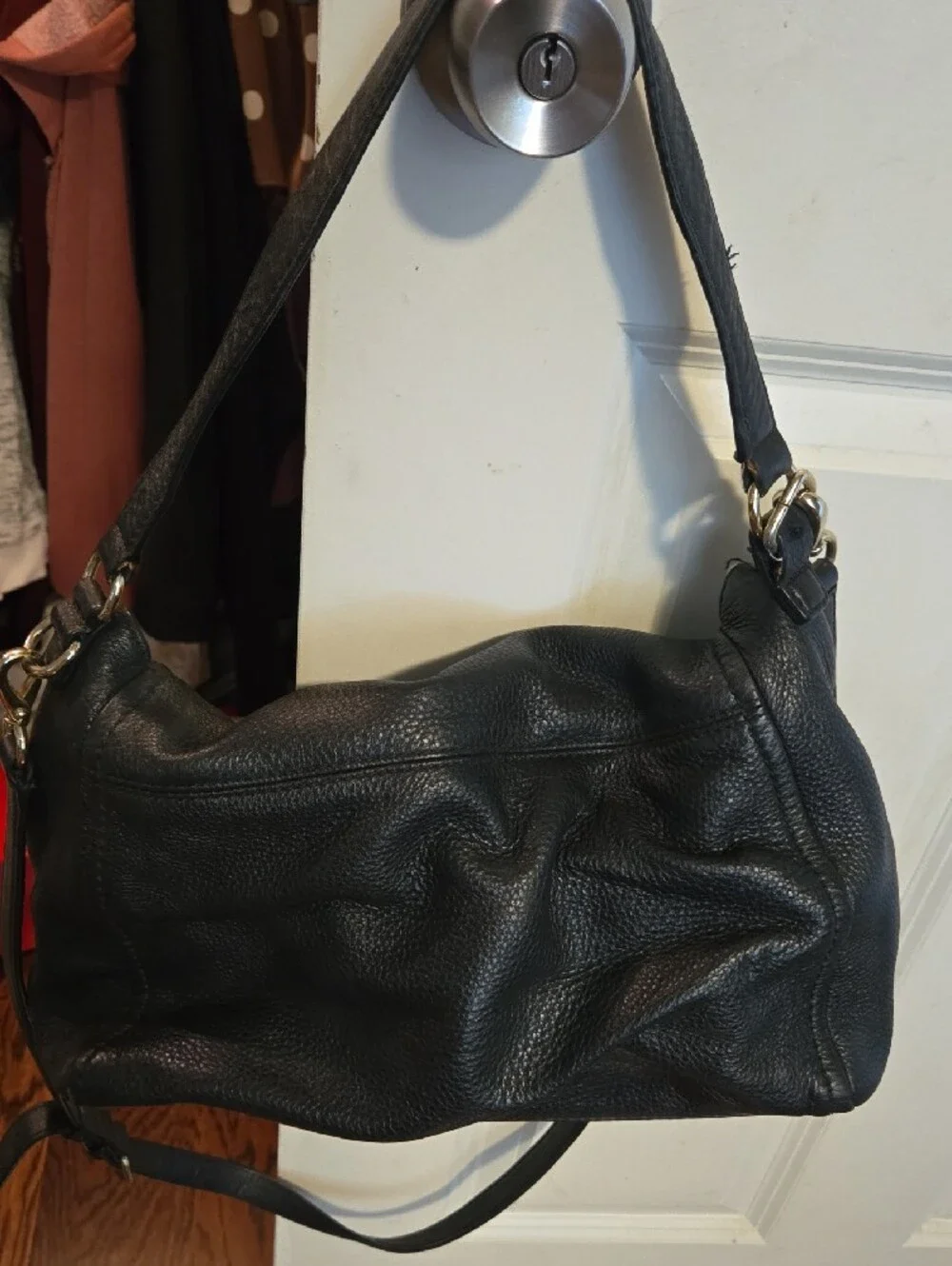 kate spade Black Pebbled Leather Shoulder Bag with Gold Hardware - Picture 2 of 6